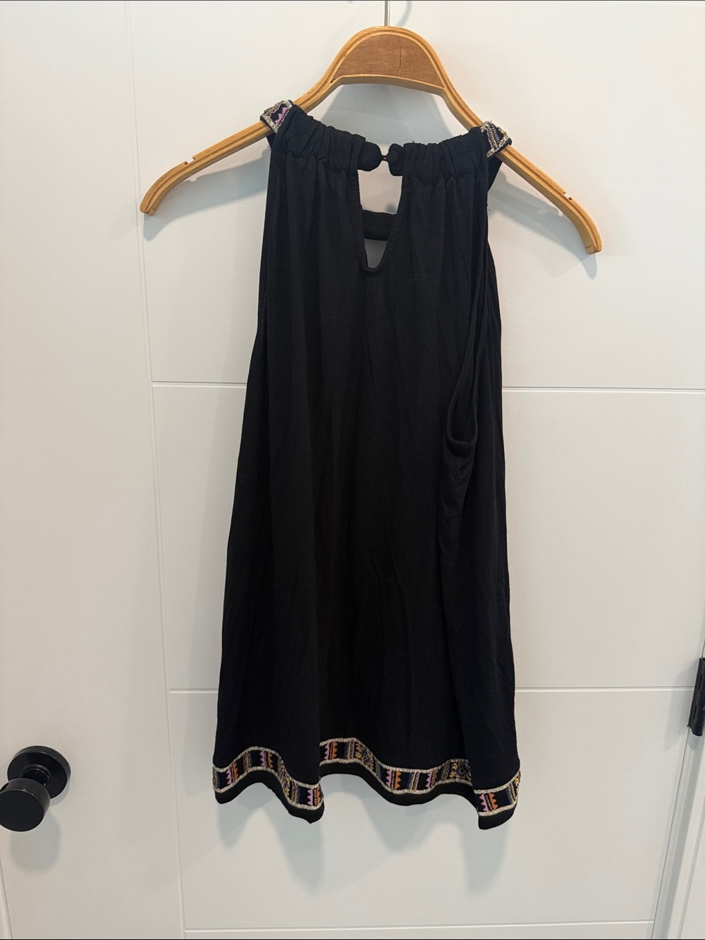 INC International Concepts Black Embroidered Strappy shirt size large - Picture 5 of 6